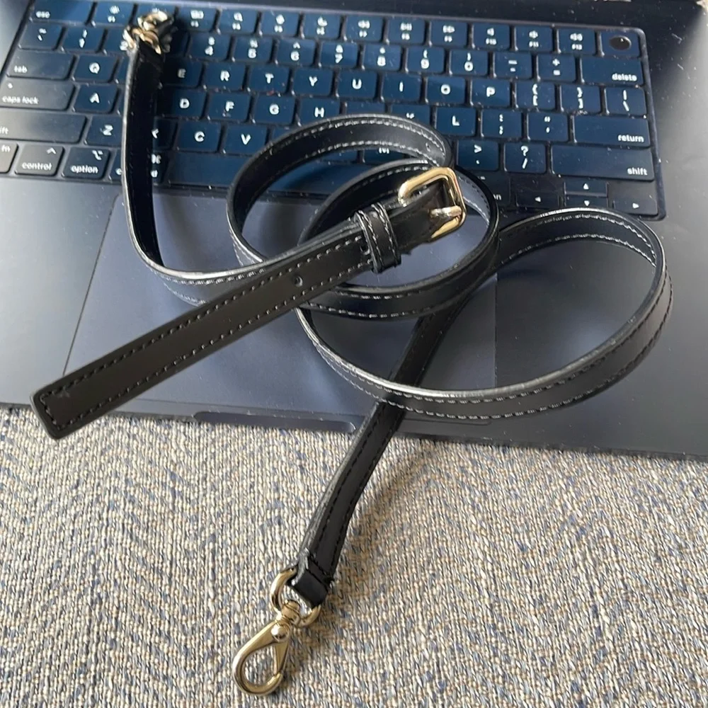 kate spade Black Leather Adjustable Crossbody Strap with Gold Hardware - Picture 5 of 13